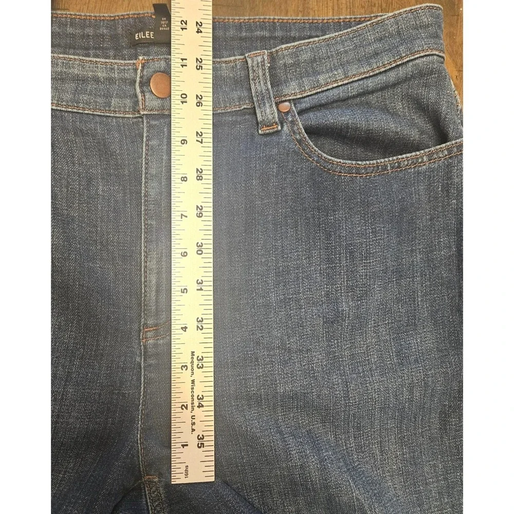 Eileen Fisher High Rise Jeans Organic Cotton Med Wash Straight Leg 12 Fall 2020 - Picture 6 of 10